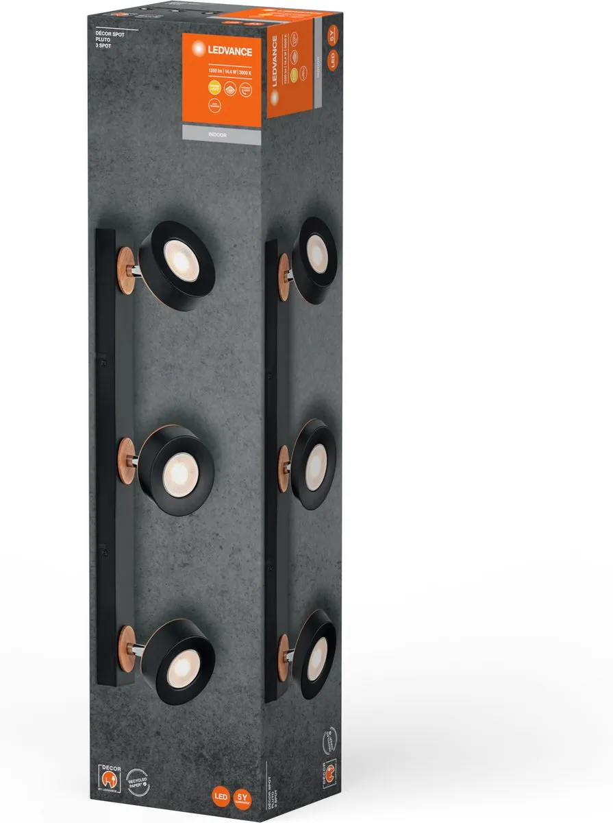 LEDVANCE Decor Spot Pluto 14.4W - 960lm Warm Wit - Zwart