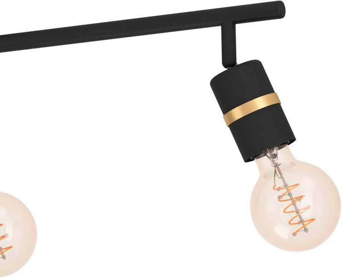 Eglo Lurone Plafondlamp E27 - 100cm Zwart/Goud
