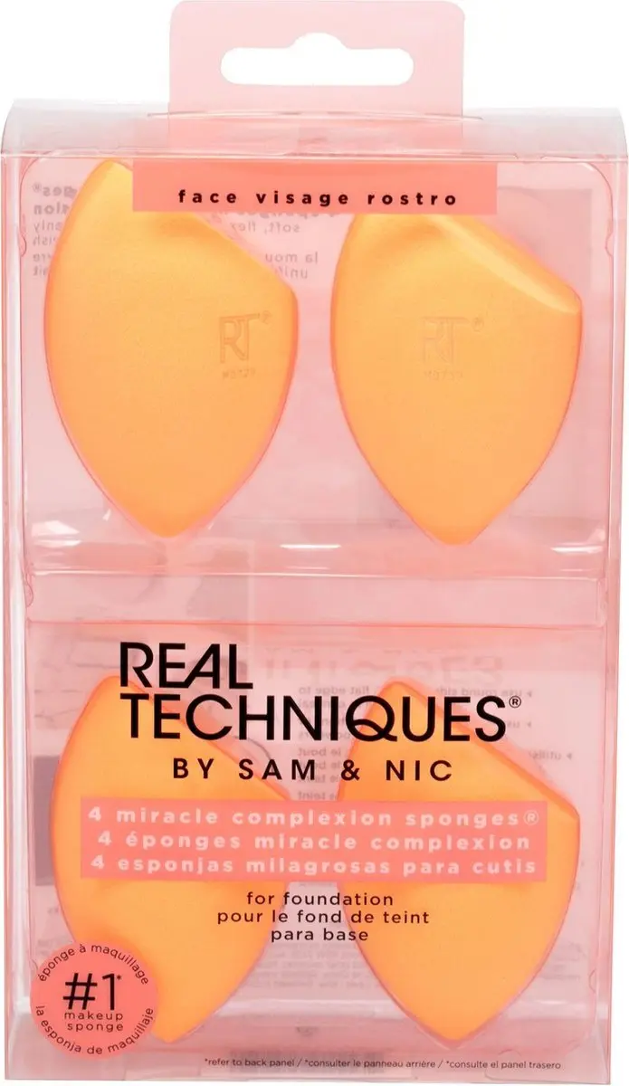 Real Techniques Miracle Complexion Sponge - 4 Stuks - Oranje