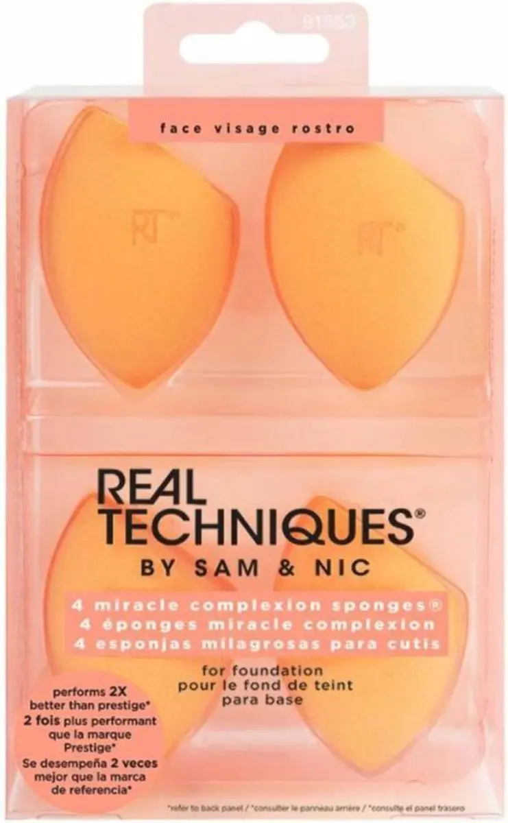 Real Techniques Miracle Complexion Sponge - 4 Stuks - Oranje