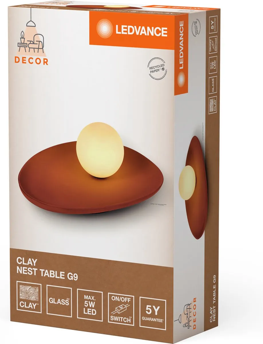 LEDVANCE Decor Clay Nest Tafellamp G9 - Bruin - afbeelding 6 van 6