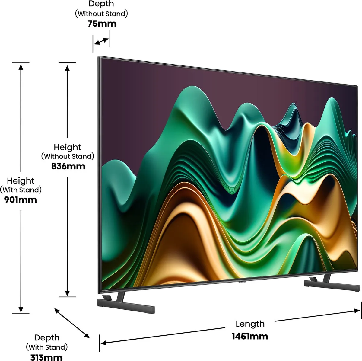 Hisense 65U6NQ 65 inch 4K MiniLED TV - Antraciet
