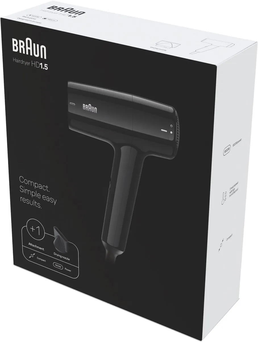 Braun HD1.5 Föhn 1800W - Zwart - afbeelding 6 van 6