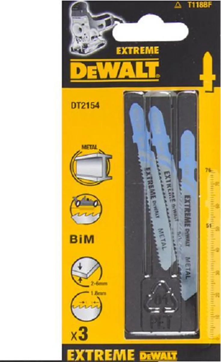 DeWalt DT2154 Decoupeerzaagblad T118BF BIM-Cobalt - Metaal
