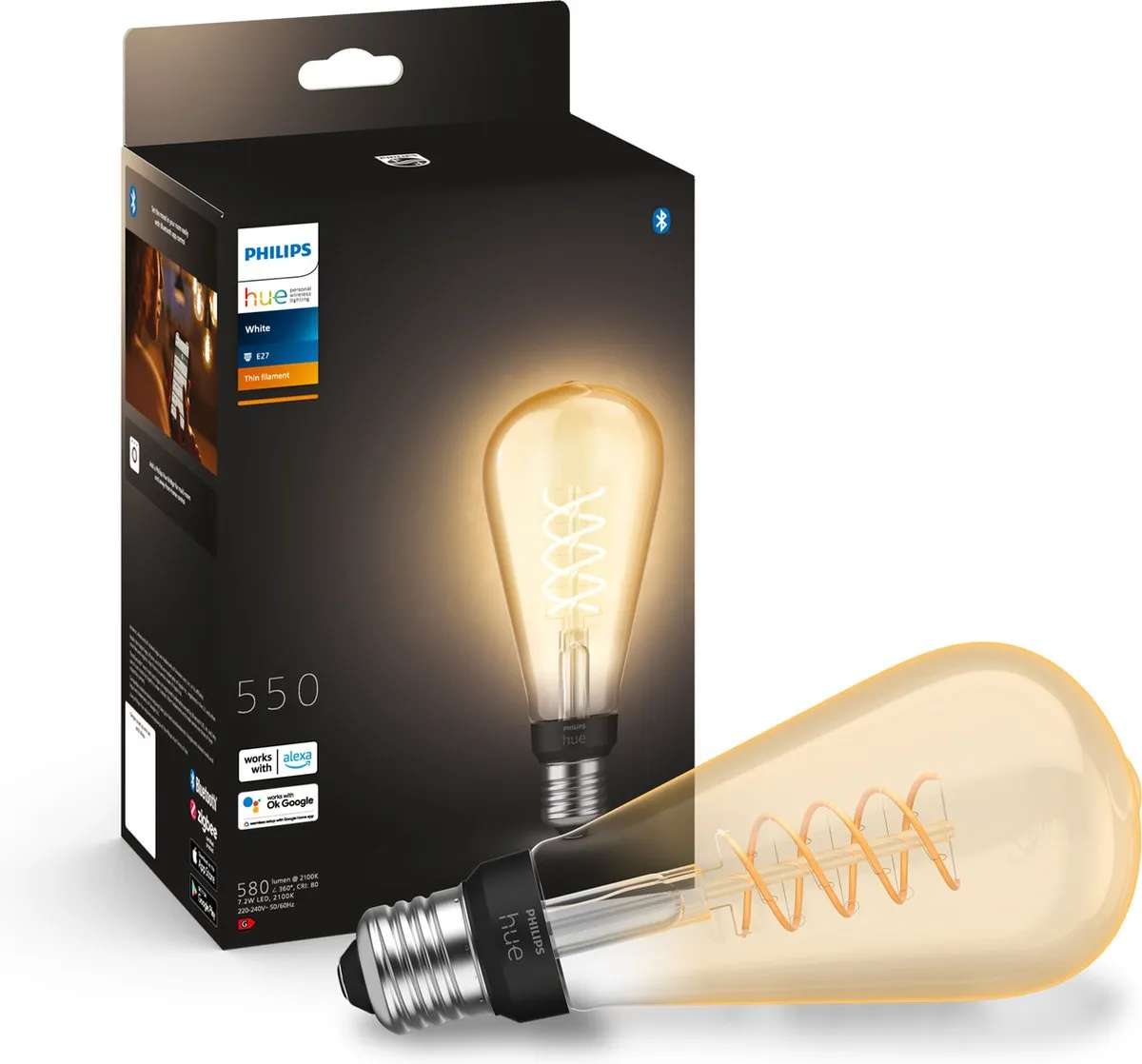Philips Hue Filament Edison ST72 E27 - 7,2W - Warm wit
