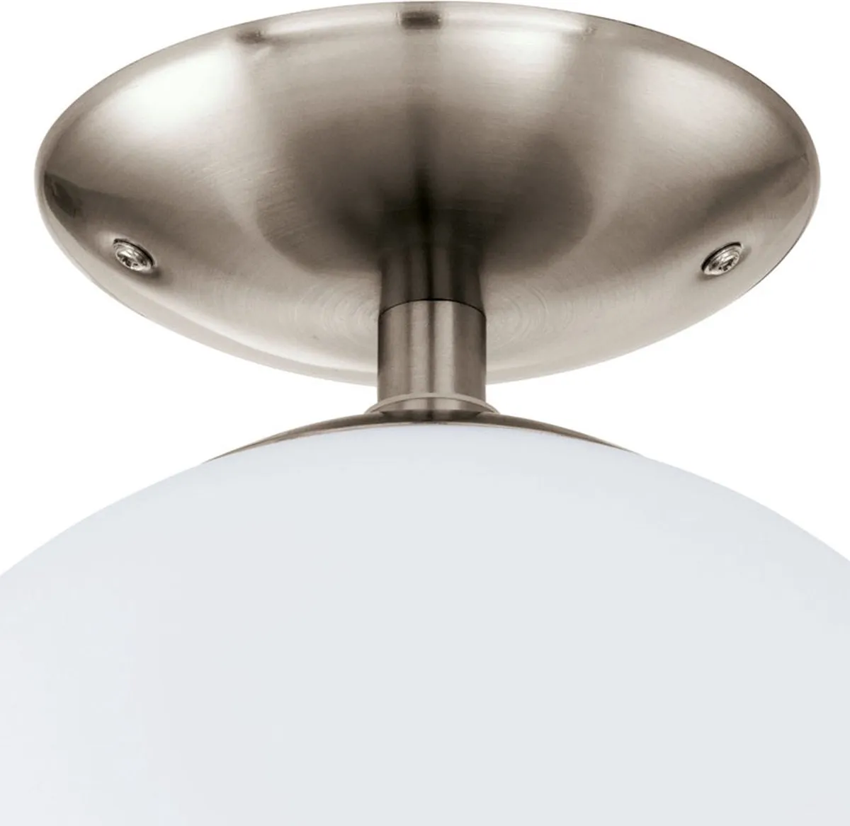 Eglo Rondo Plafondlamp 1 Licht Ø25cm - Nikkel-Mat - Wit/Grijs