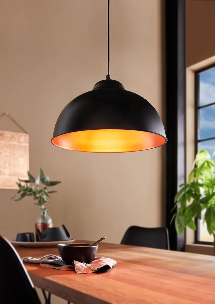 Eglo Truro 2 Hanglamp Ø37cm - Zwart/Koper - afbeelding 6 van 6