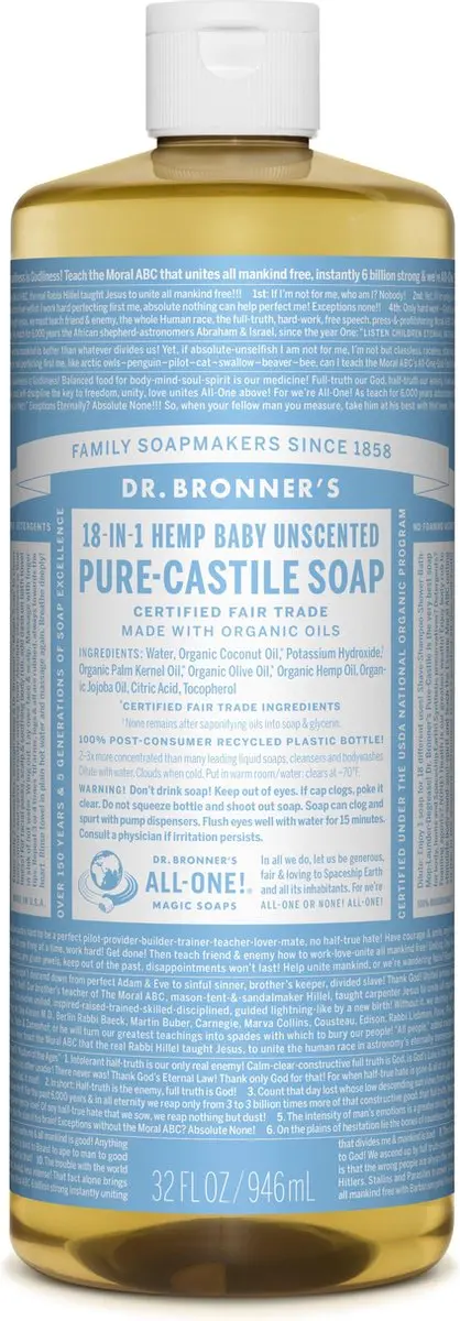 Dr. Bronner's Vloeibare Zeep Baby Mild 945ml