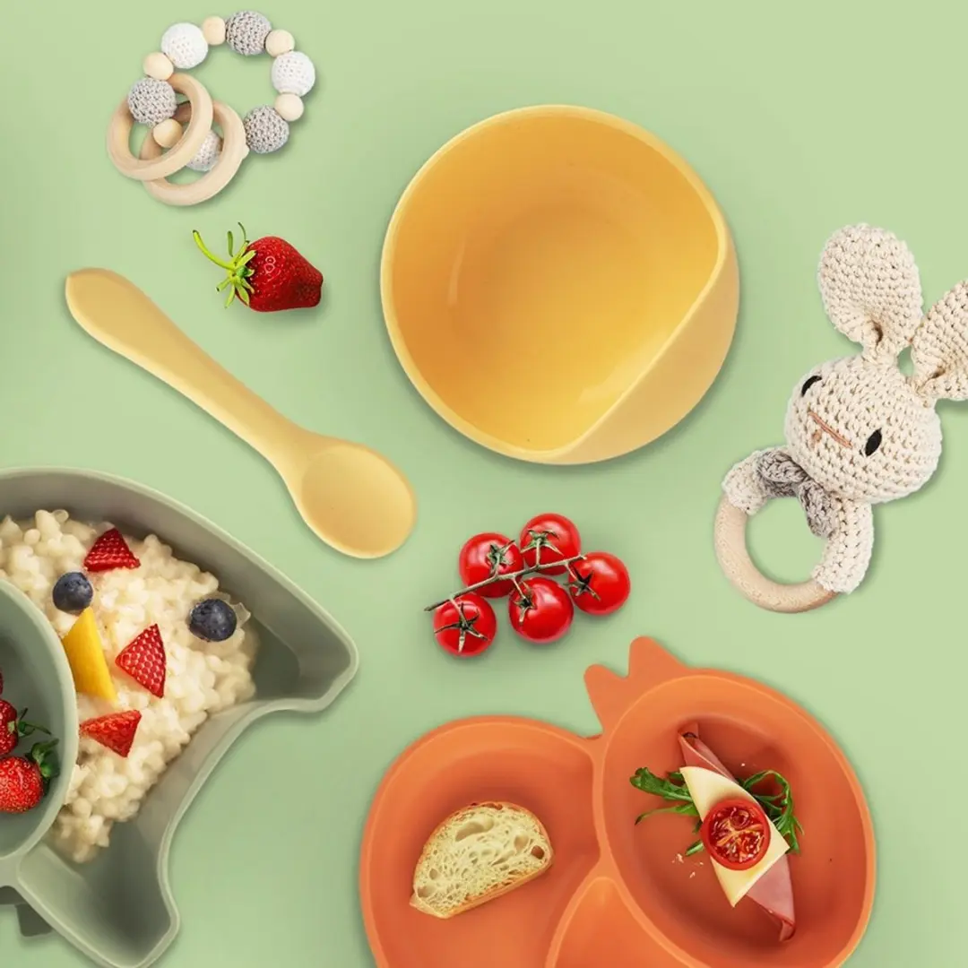 Orion Kinderkom Siliconen - 360ml - Geel - Zuignap