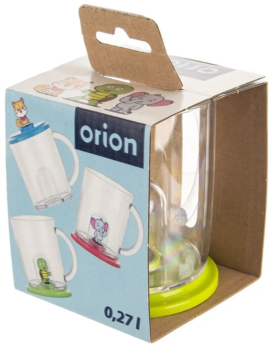 Orion Kindermok Schildpadfiguur 240ml - BPA-vrij - Transparant/ Groen