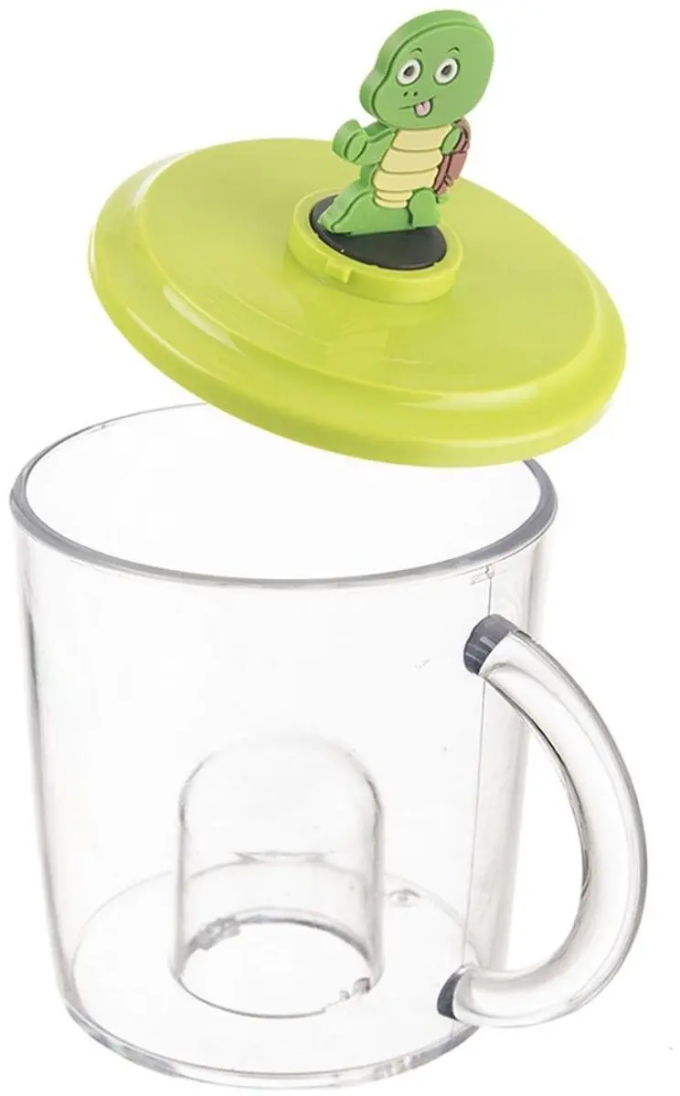 Orion Kindermok Schildpadfiguur 240ml - BPA-vrij - Transparant/ Groen