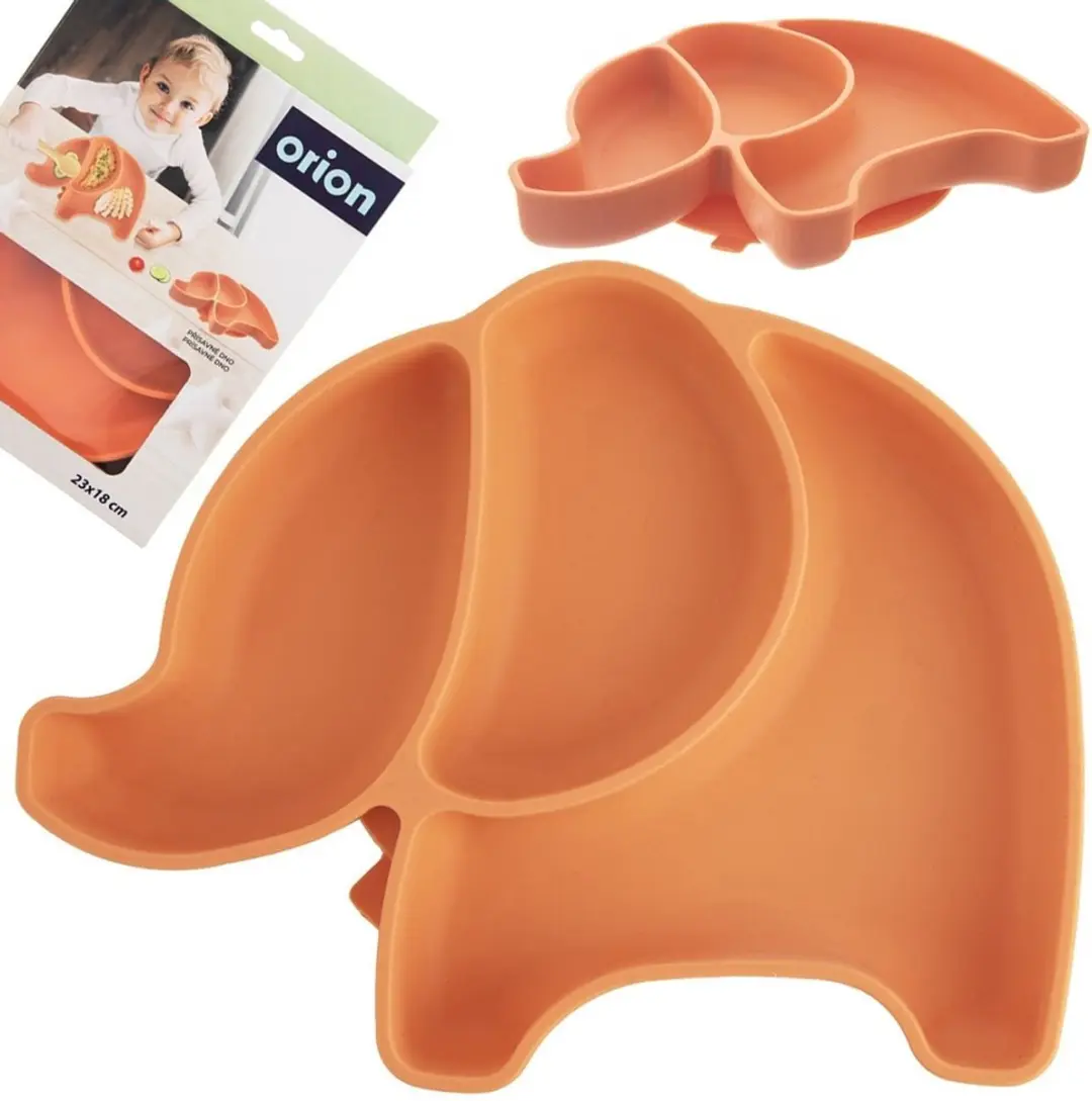 Orion Kindertaler met zuignap - Oranje Silicone