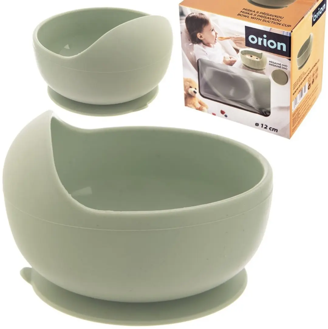 Orion Siliconen Kinderservies Groene Kleur - Met Zuignap
