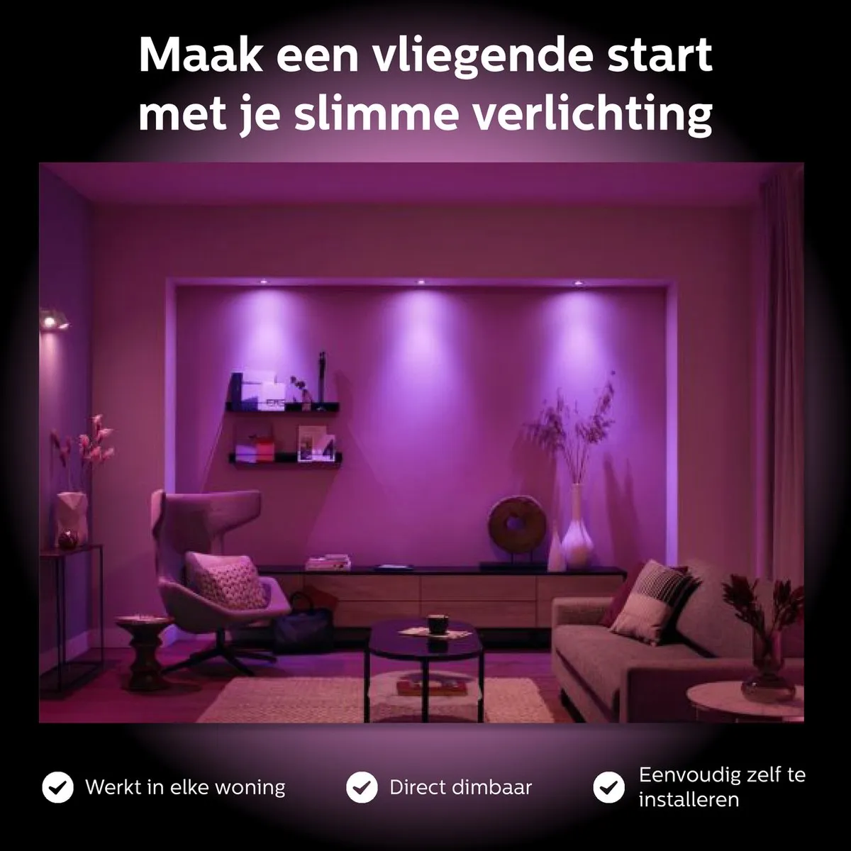 Philips Hue Starterspakket GU10 - 4 Lampen - Wit & Kleur