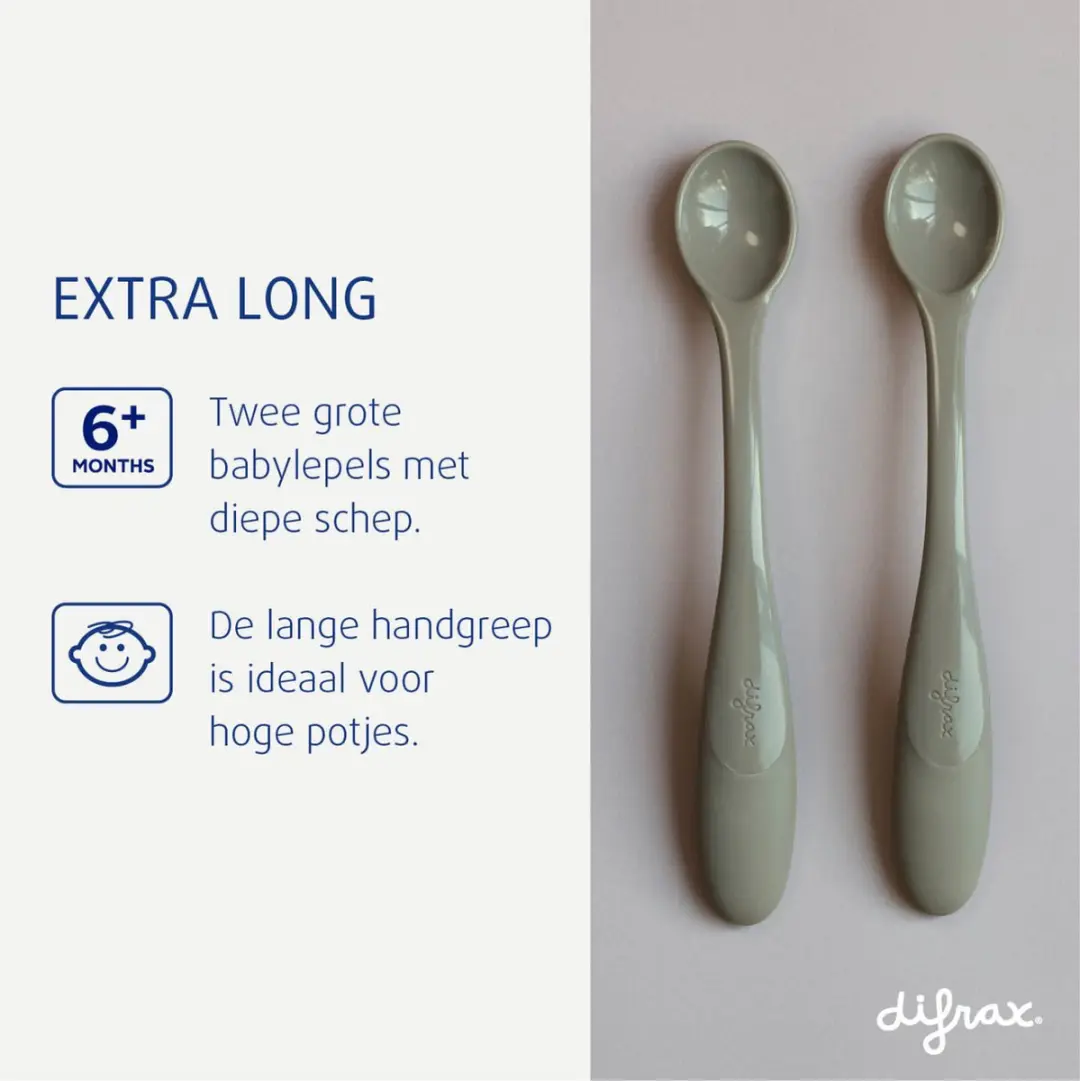 Difrax Voedingslepels - 20 Stuks (2x10) Grijs