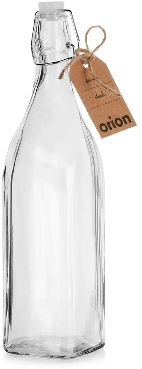 Orion Retro Glazen Fles 1L - Transparant