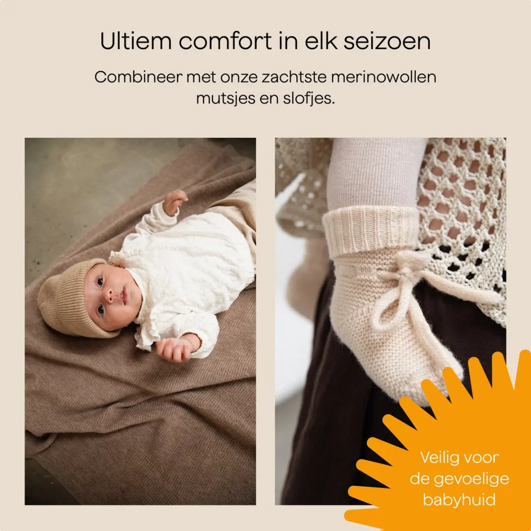 Kare Baby Deken Merino Wol Beige 100x140cm