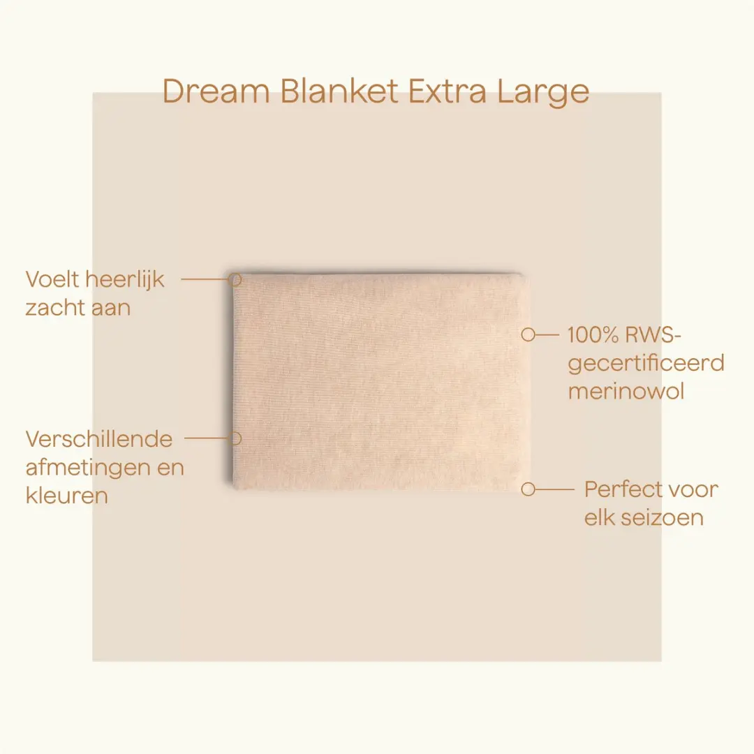 Kare Baby Deken Merino Wol Beige 100x140cm