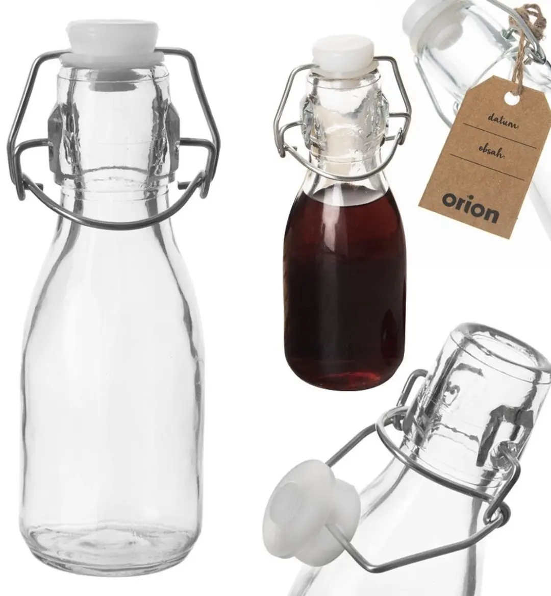 Orion Glazen Fles met Clip 160ml - Transparant