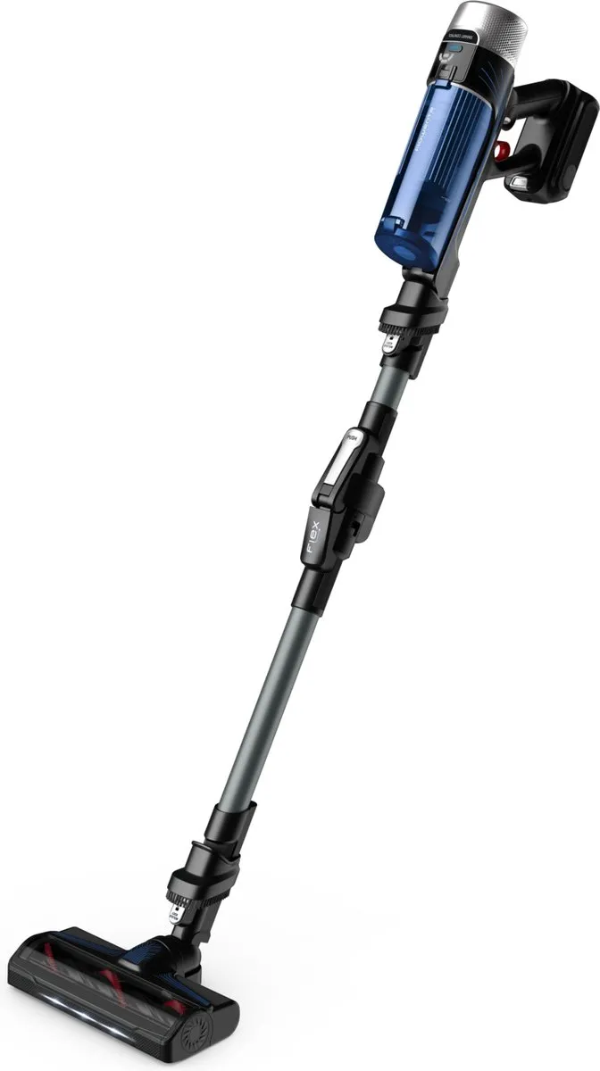 Rowenta X-Force Flex 9.60 RH20C7 Staalstofzuiger - Draadloos - 100 Airwatt - Zwart/Blauw