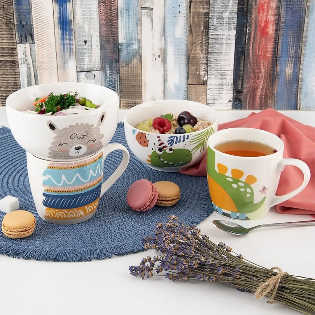 Orion Kinderservies Set Dino Motief - 2-delig - Meerkleurig