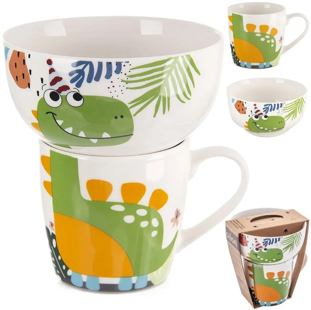 Orion Kinderservies Set Dino Motief - 2-delig - Meerkleurig