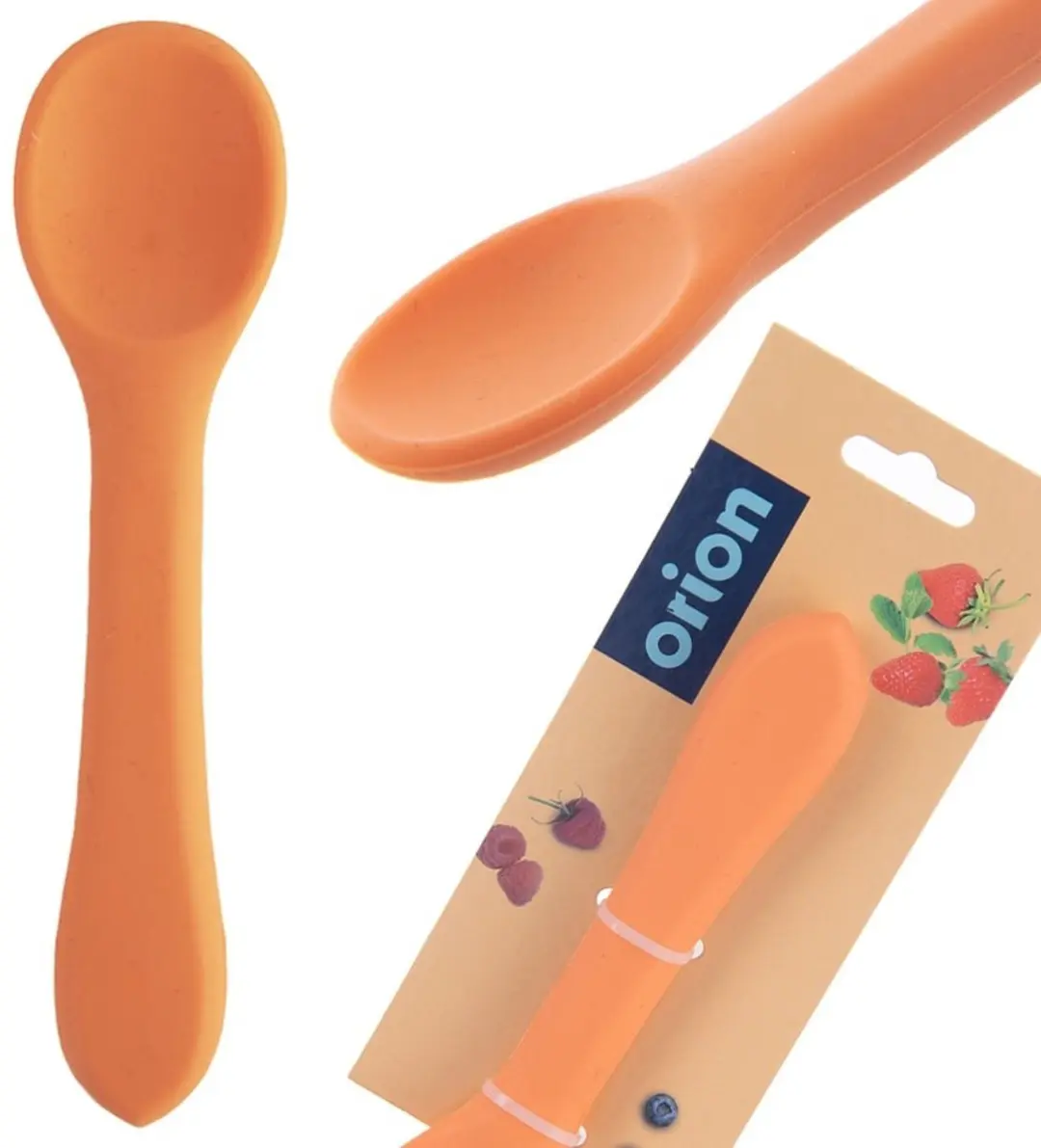 Orion Kinder Siliconen Lepel 14cm - Oranje