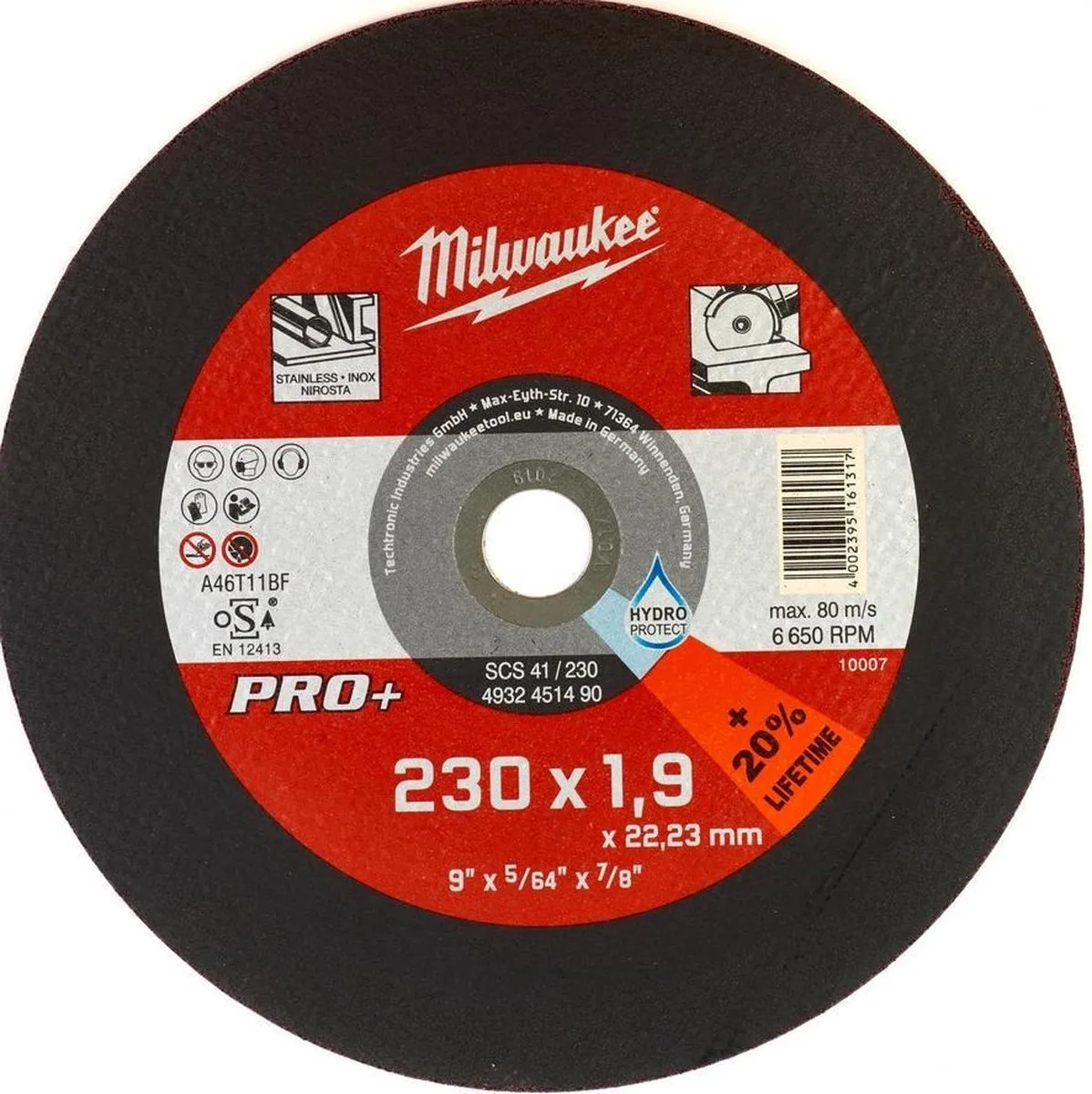 Milwaukee Metaaldoorslijpschijf SCS41 230 x 1,9mm