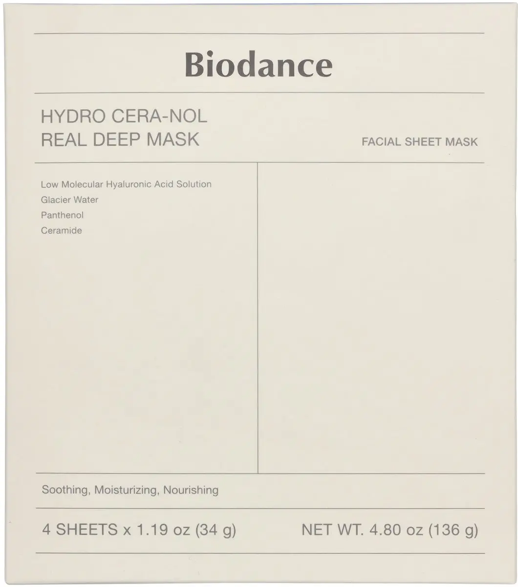 Biodance Real Deep Hydro Cera-Nol Gezichtsmasker - 4 Stuks