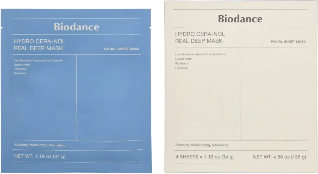 Biodance Real Deep Hydro Cera-Nol Gezichtsmasker - 4 Stuks