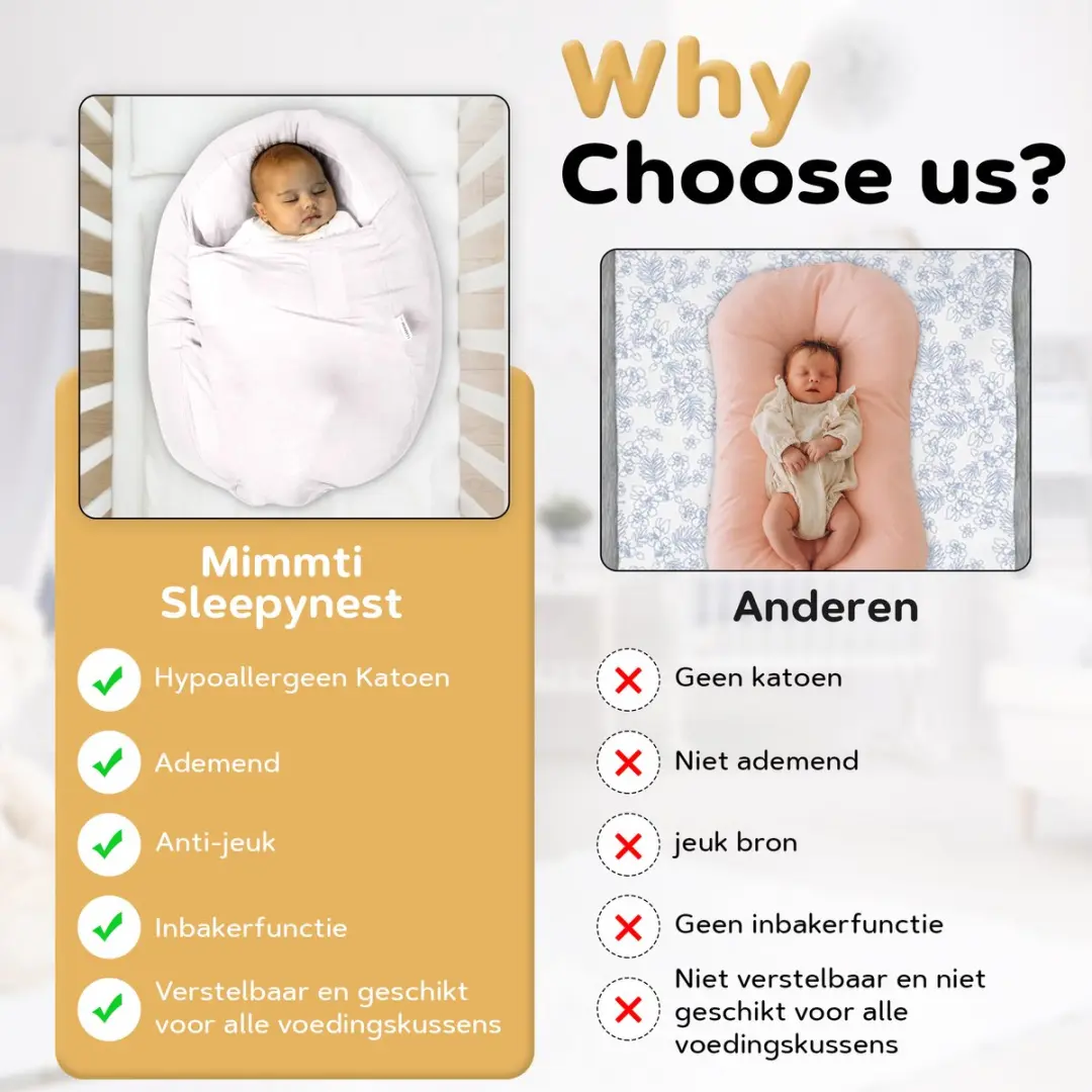 Mimmti Sleepynest Relaxhoes Ivory - Voedingskussenhoes