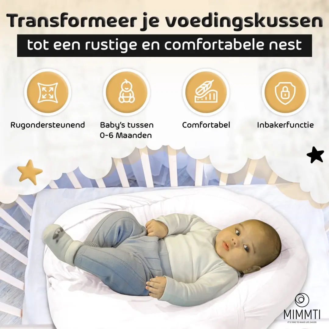 Mimmti Sleepynest Relaxhoes Ivory - Voedingskussenhoes