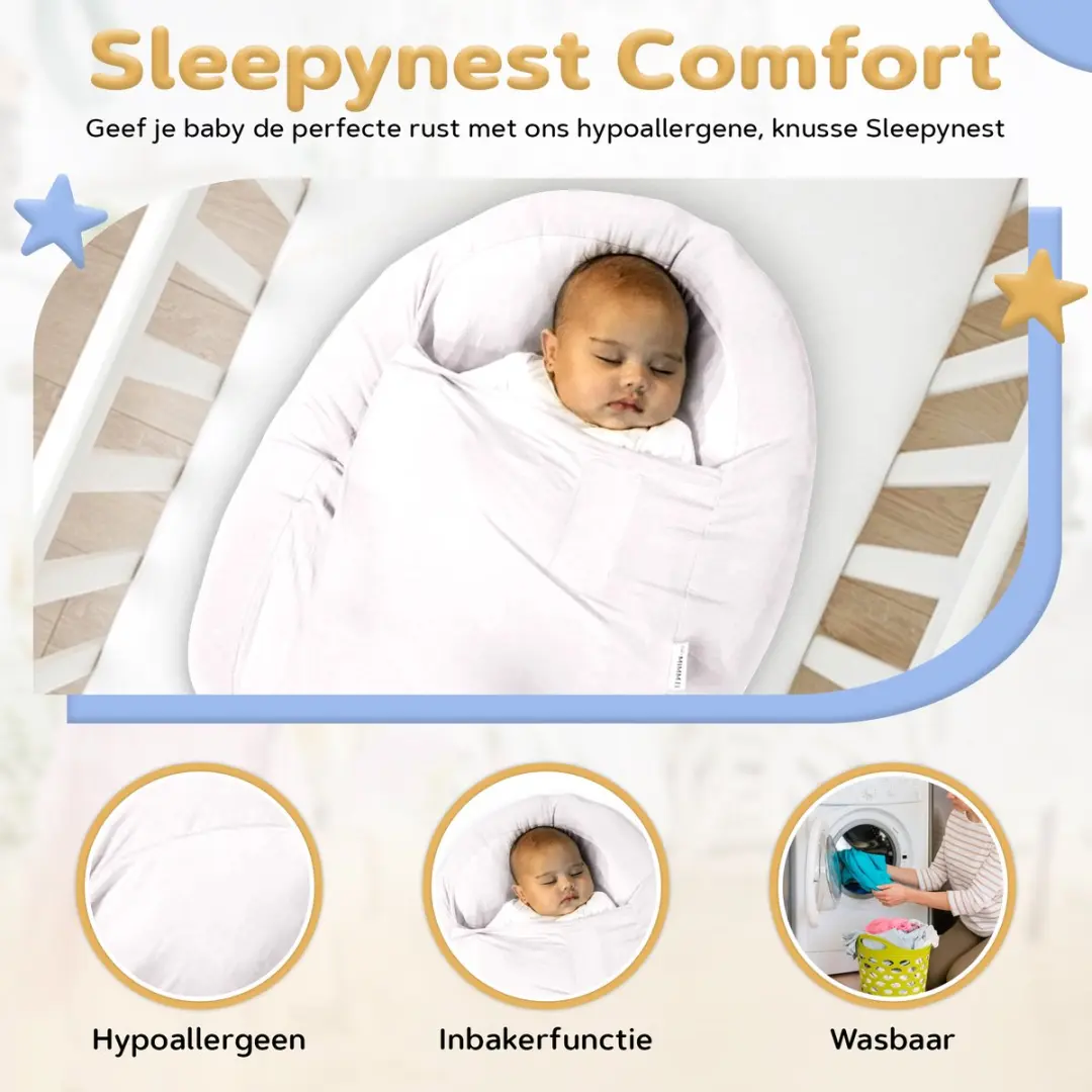 Mimmti Sleepynest Relaxhoes Ivory - Voedingskussenhoes