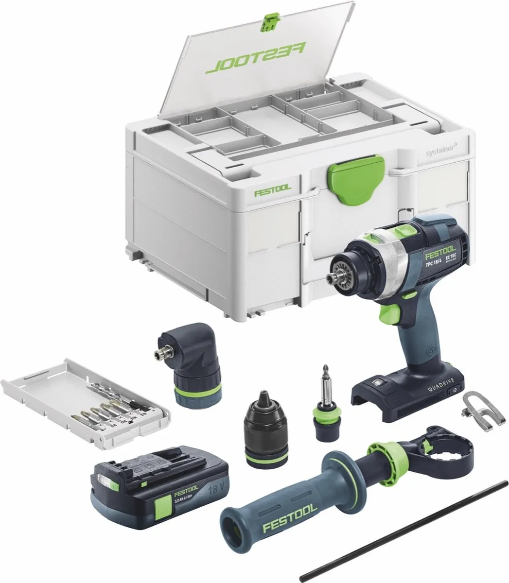 Festool TPC 18/4 I-Basic-Set Accu-Slagboormachine 75Nm - 3.0Ah