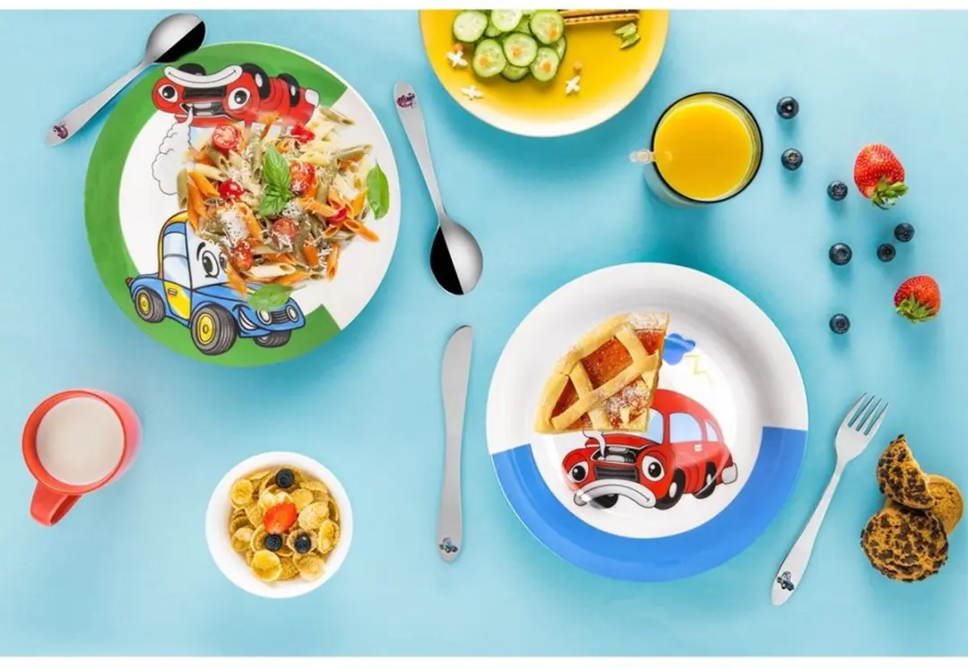 Orion Kinderbestekset Auto Motief - 3 Stuks - Roestvrijstaal