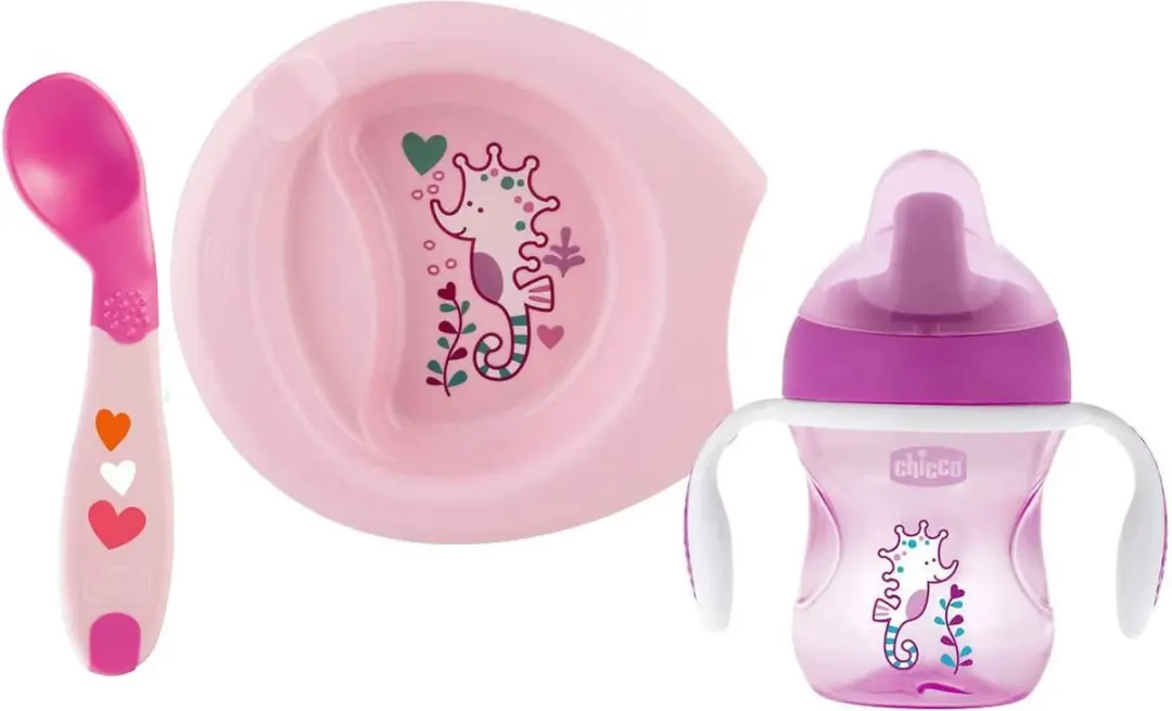 Chicco Eetset Junior 16cm Roze - 3-delig