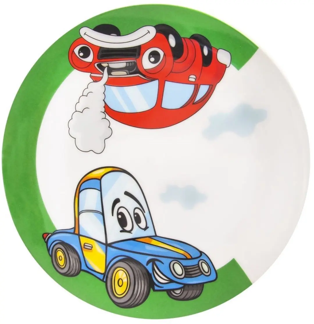 Orion Kinderservies Auto - Porselein - 3-delig - Wit/Kleurrijk