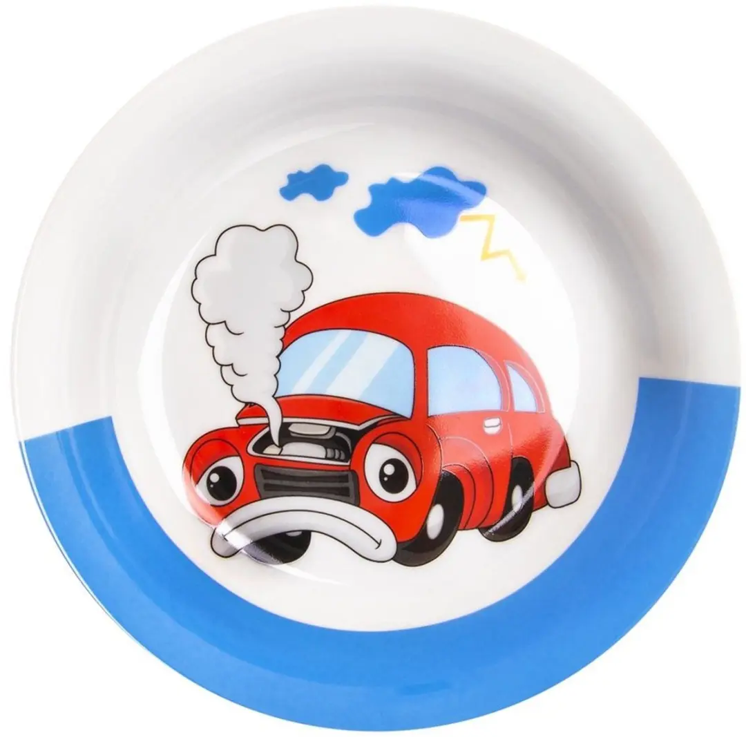Orion Kinderservies Auto - Porselein - 3-delig - Wit/Kleurrijk