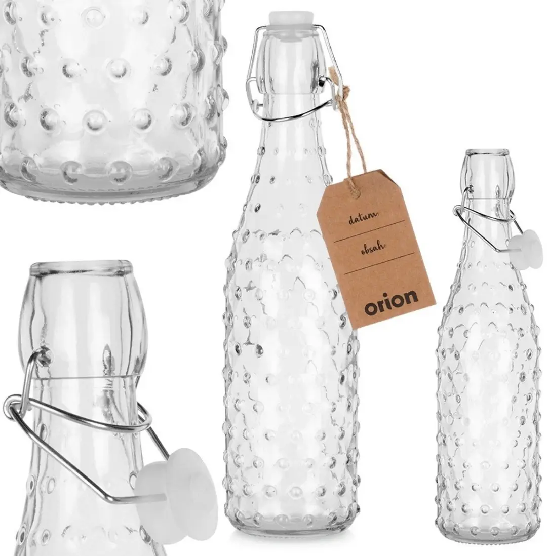 Orion Glazen Fles 500ml - Retro Ontwerp - Transparant