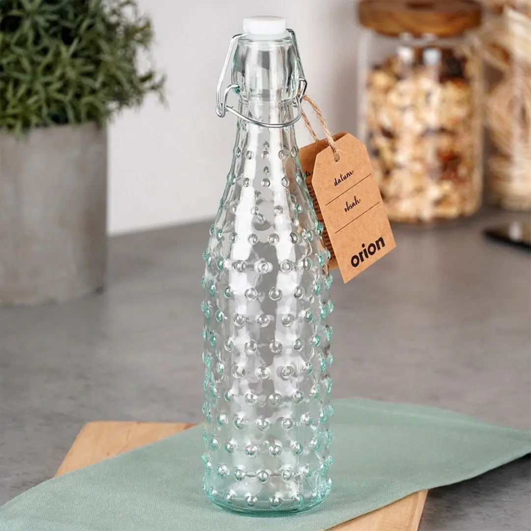 Orion Glazen Fles 500ml - Retro Ontwerp - Transparant