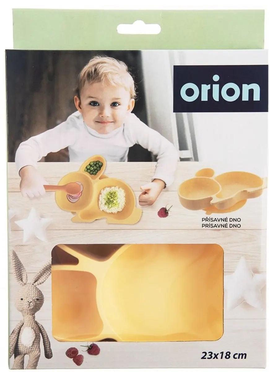 Orion Kinderbord Siliconen Konijnenvorm Geel