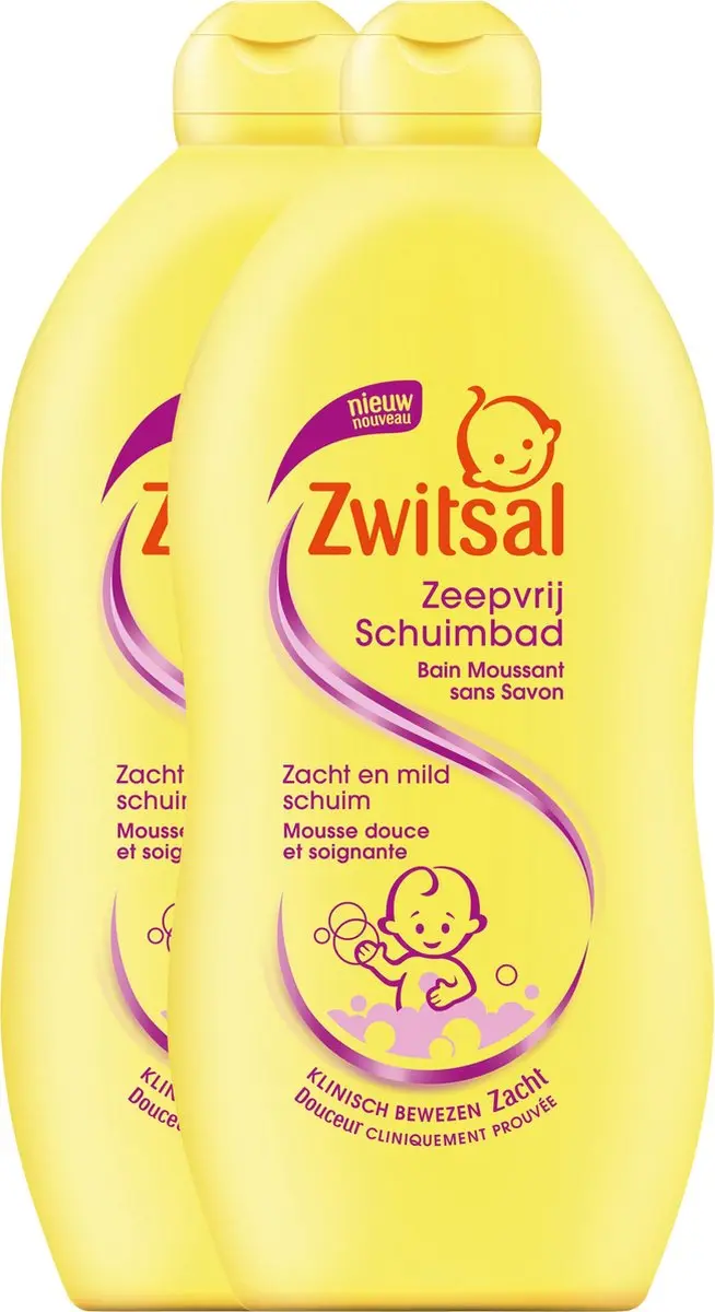 Zwitsal Baby Zeepvrij Badschuim 700ml - 2 Stuks