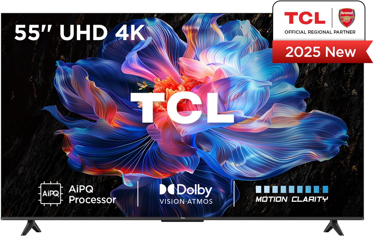 TCL 55V6C | 55 4K Ultra HD DLED Smart TV | Google TV | Dolby Vision | 60Hz (2025)