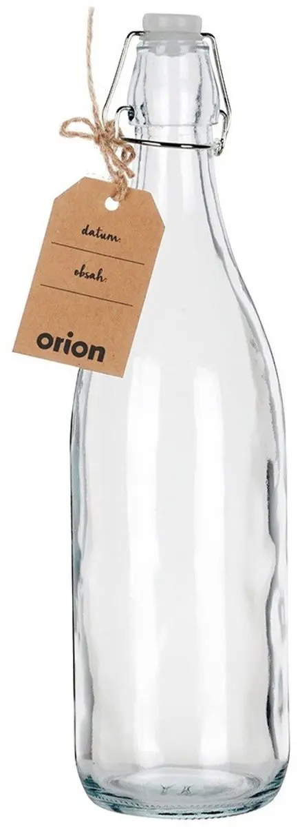 Orion Retro Glazen Fles 1L - Transparant