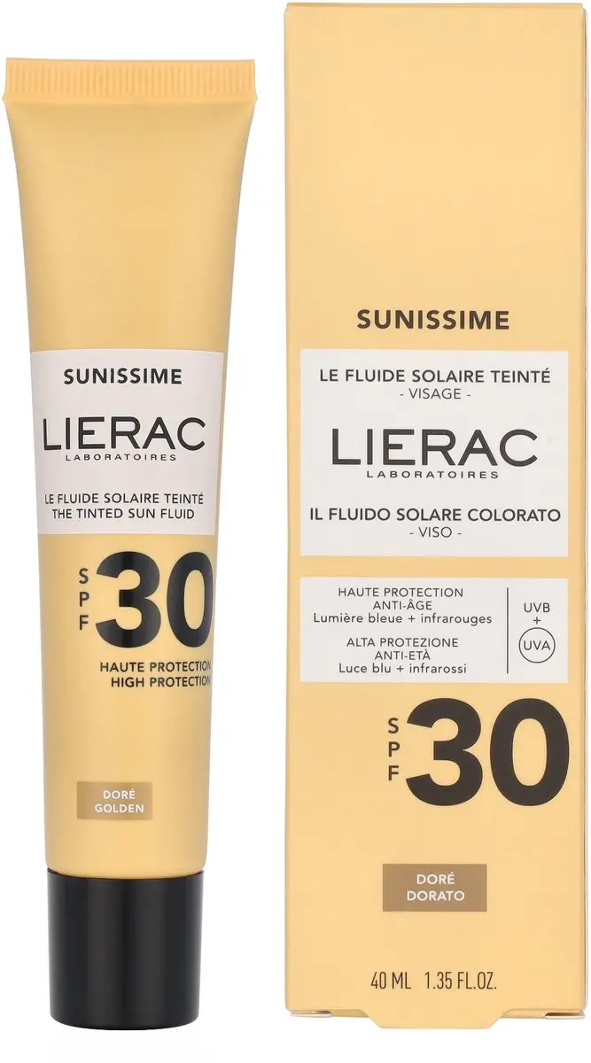 Lierac Sunissime Le Fluide Solaire Tinté Visage SPF30 40ml - Gouden