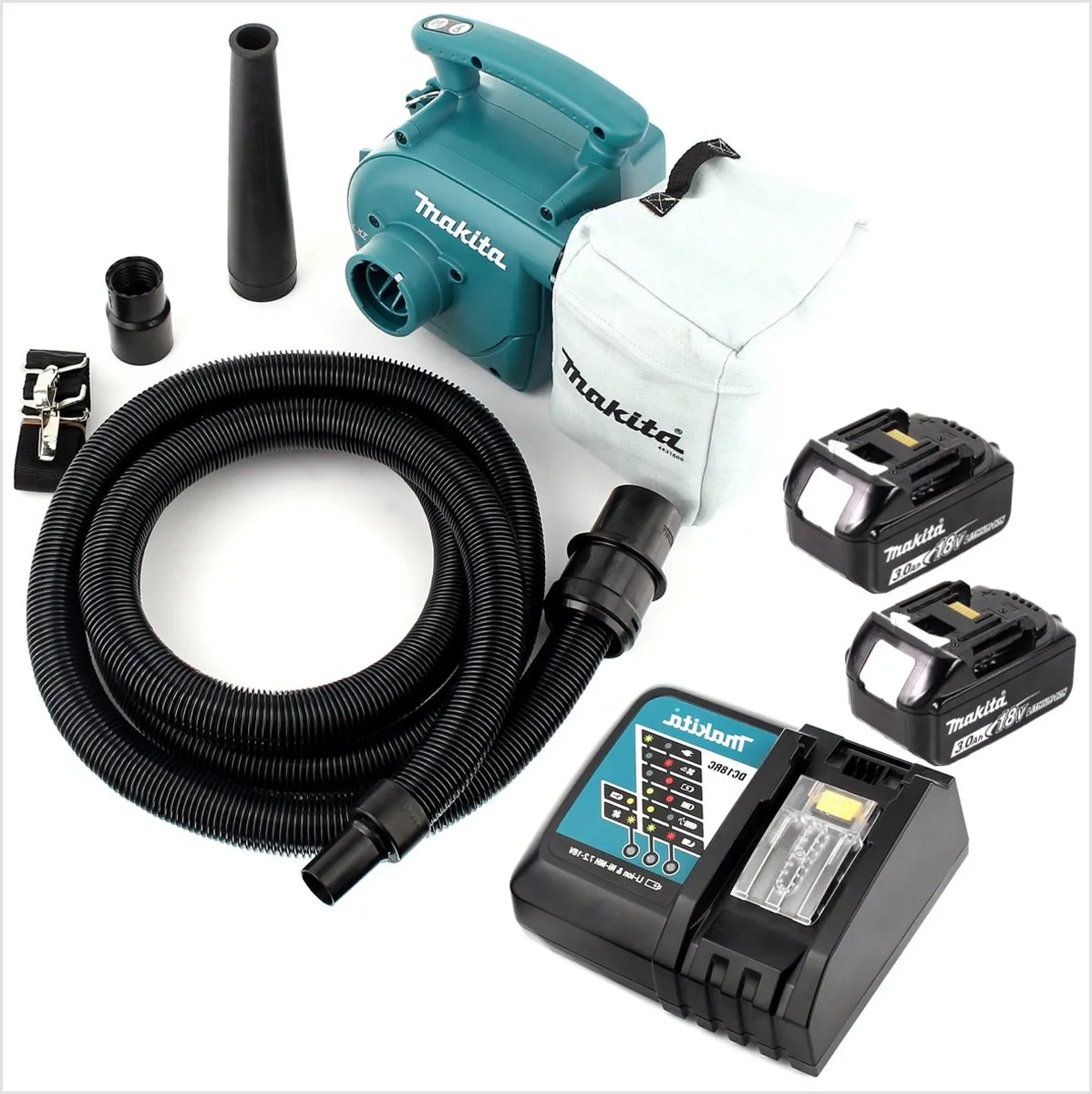 Makita DVC 350 RF Stofzuiger 18V - 2x 3.0Ah Accu + Lader