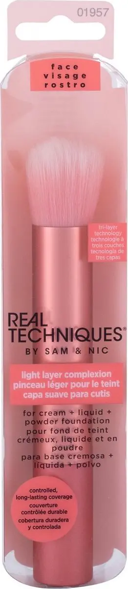 Real Techniques Light Layer Foundation Brush - Roze