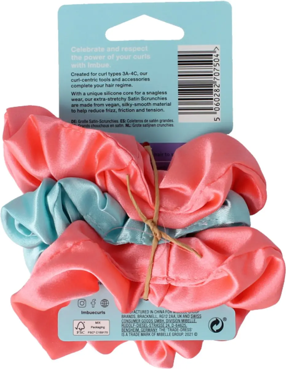 Imbue Large Satin Scrunchies - 3 Stuks