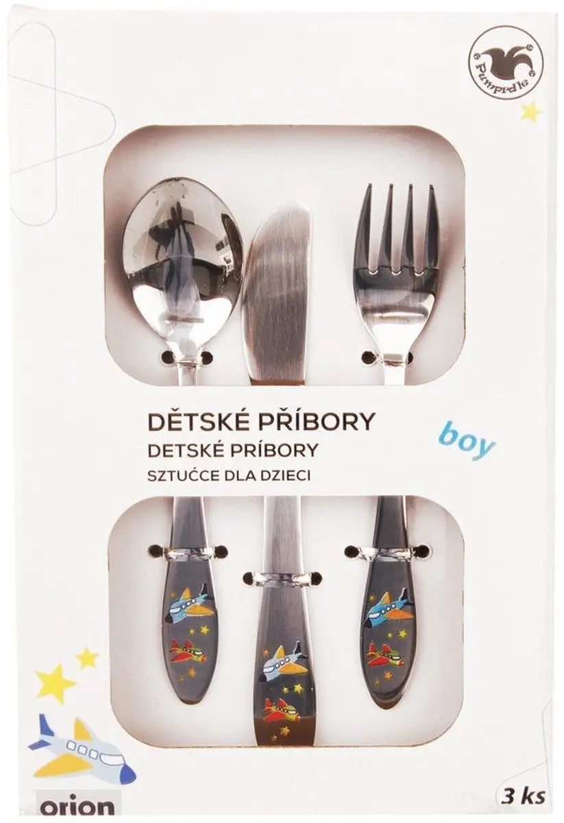 Orion Kinderbestekset Staal Vliegtuigmotief - 3 Stuks