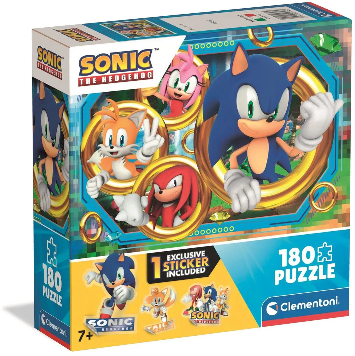 Clementoni Sonic Kinderpuzzel 180 Stukjes - Multikleur